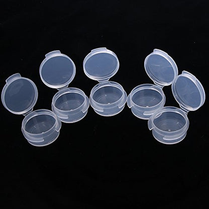 EORTA 50 Pcs Plastic Cosmetic Jar 5g Empty Clear Case with Snap Lids Portable Mini Storage Box Makeup Jar Sample Bottle Sealing Pot Cosmetic Containers for Sampling, Traveling, Mixing - size: 5 grams, style: 50 Pieces