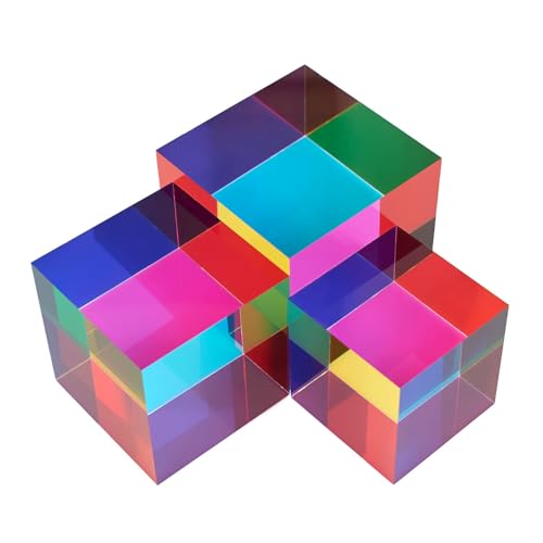 CMY Color Cube, 80mm Acrylic Prism for Home or Office Decoration - size: 1pc 8cm