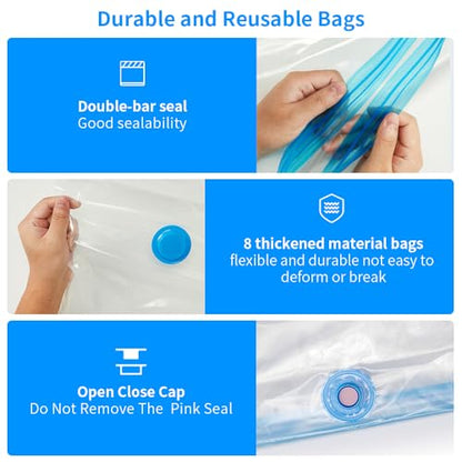 Creality 3D Printer Filament Storage, 8 Vacuum Bags with Electric Pump 40 x 40 CM Large Reusable Transparent Sealed Bags with Electric Pump, Dust Proof Humidity Resistant Keeping Filament Dry - color: 8 Vacuum Bags With Electric Pump