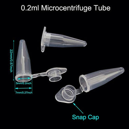 0.2ml 1000 Pcs Microcentrifuge Tubes with Snap Cap Polypropylene - size: 0.2ml-1000pcs