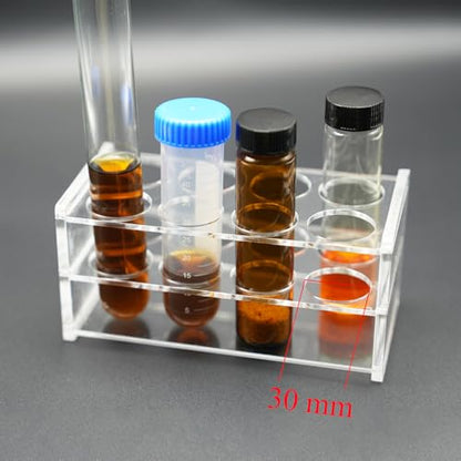 1 Pcs Clear Acrylic Test Tube Rack, 8 Wells for 50mL Tubes, 30mm Diameter - size: 30mm