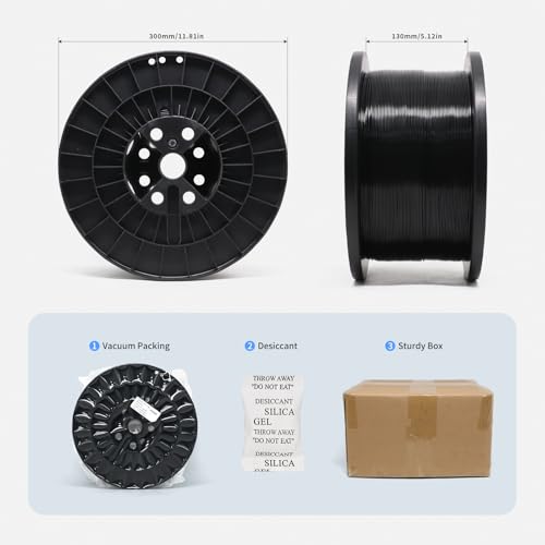Black PETG Filament 1.75mm 5kg (11lbs), 3D Printer Filament - color: Black Petg 5kg
