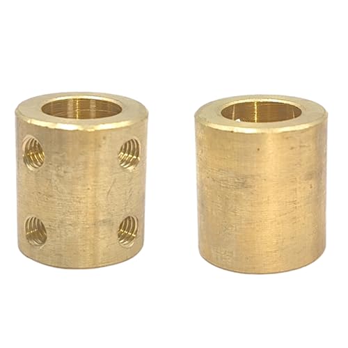 5Pcs 10mm to 12mm Brass Rigid Motor Shaft Coupling Coupler Transmission Connector Sleeve Adapter for RC Boat Car Airplane 3D Printers - size: 10mm to 12mm