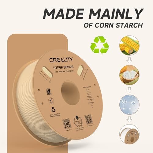 Official CREALITY Hyper PLA Filament 1.75mm, High Speed PLA 30-600mm/s Rapid 3D Printer Filament, Dimensional Accuracy +/-0.02mm, Stronger Toughness, Fit Most FDM 3D Printers，1KG(2.2lbs) Spool Skin - color: Skin