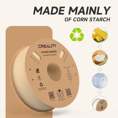 Official CREALITY Hyper PLA Filament 1.75mm, High Speed PLA 30-600mm/s Rapid 3D Printer Filament, Dimensional Accuracy +/-0.02mm, Stronger Toughness, Fit Most FDM 3D Printers，1KG(2.2lbs) Spool Skin - color: Skin
