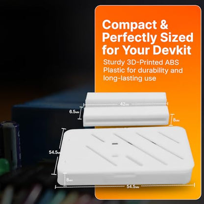 SplashNColor Electrical Enclosure Box for ESP32 Devkit V1 - Protective Case with Snap-On Lid - Durable Enclosure with USB LED Cutout and Pin Access for Microcontroller Board - Electrical Enclosure Box