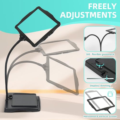 Magnifying Glass with Light and Stand 50 Ultra-Bright LEDs Black - color: Black