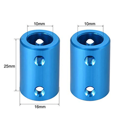 uxcell 10mm to 10mm Bore Rigid Coupling Set Screw L25XD16 Aluminum Alloy,Shaft Coupler Connector,Motor Accessories,Blue - size: 10mm to 10mm