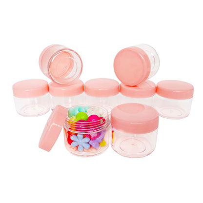 20pcs 20ml Mini Travel Makeup Jars with Pink Lids for Cosmetics - color: 20pack 20ml Pink