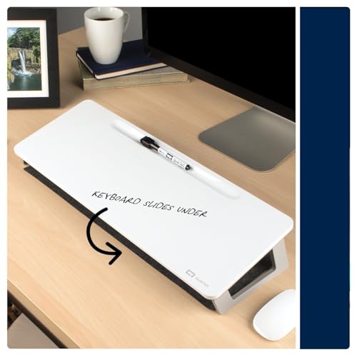Quartet Dry Erase White Board, Magnetic Desktop Computer Pad for Notetaking, 21" x 7-3/4” Whiteboard, 1 Dry Erase Marker and Keyboard Pad, White Surface (Q090F01-R)