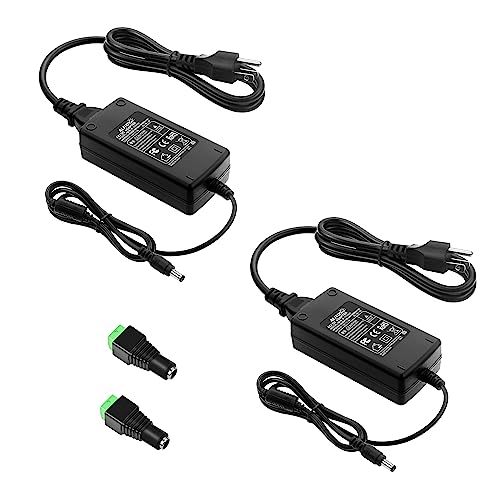 ALITOVE 12V 5A Power Supply AC/DC Adapter 100-240v 50/60hz to 12VDC 60W - size: 2 Pack