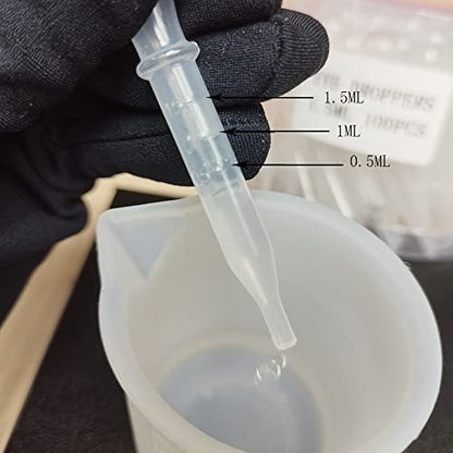 100Pcs 1.5ML Pipette Eyedroppers for Liquid Transfer