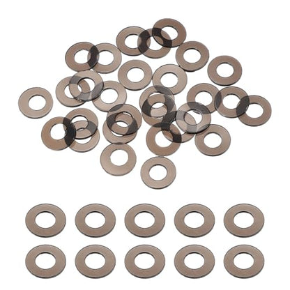 uxcell 30 Pcs M5 PVC Flat Washers 5mm ID 10mm OD 1mm Thick Plain Washer Grommets Plastic Sheet Gasket Fastener Sealing Spacer Gasket Ring Water Hose Washers, Clear Black - size: 5mm x 10mm x 1mm