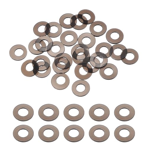 uxcell 30 Pcs M5 PVC Flat Washers 5mm ID 10mm OD 1mm Thick Plain Washer Grommets Plastic Sheet Gasket Fastener Sealing Spacer Gasket Ring Water Hose Washers, Clear Black - size: 5mm x 10mm x 1mm