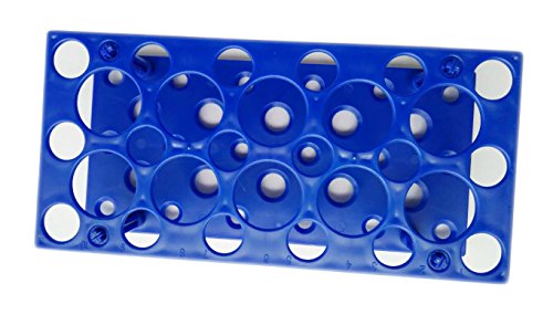 3PCS 28 Well Centrifuge Tube Rack for 10ml/15ml/50ml Laboratory Plastic Tube Rack Holder(Deep Blue) - color: Blue