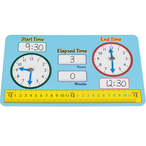 Really Good Stuff Dry-Erase Elapsed Time Practice Boards, 6 Boards