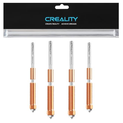 Creality K1C Nozzle, Original Ender 3 V3 SE Hotend Nozzle with Titanium Alloy Heat Break, Copper Alloy, Hardened Steel for Creality K1 SE/K1/K1 Max/Ender 3 V3 Plus/3 V3/3 V3 KE 3D Printers(0.4mm 4PCS) - size: 0.4mm*4