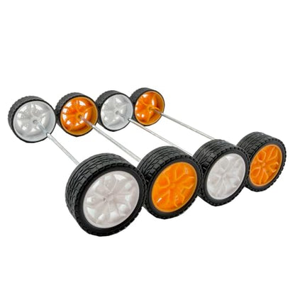 20PCS Model Toy Wheel RC Car Rubber Tire Wheel with 10PCS Shaft Round Axles for for DIY Model Toy RC Car Truck Robot Boat Helicopter Parts (White) - color: White