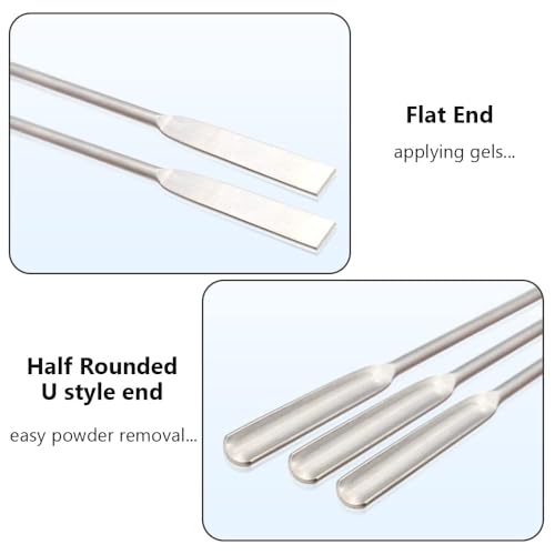 7" Double Ended Lab Micro Spatula Scoop - Half Rounded Flat End Spoon Laboratory Mixing Sampler for Measuring, Applying, 3 PCS