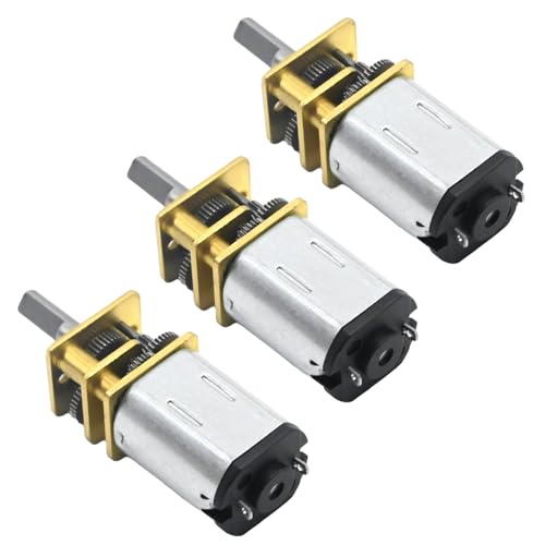 VIKKSAER 3Pcs DC 6V 100RPM 6mm N20 Singel Shafts High Torque Speed Reduction Motor with Metal Gearbox, Mini Metal Gearwheel Gear Motor, Micro Motor for DIY RC Toys