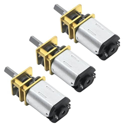 VIKKSAER 3Pcs DC 6V 100RPM 6mm N20 Singel Shafts High Torque Speed Reduction Motor with Metal Gearbox, Mini Metal Gearwheel Gear Motor, Micro Motor for DIY RC Toys