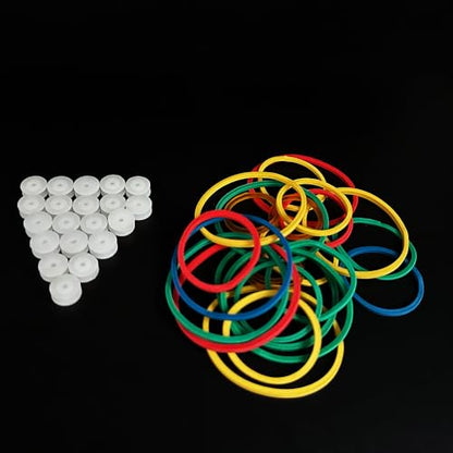 30PCS 2mm Hole Plastic Pulley Wheel Belt Pulley Drive Pulley with Rubber Band Transmission Belt Pulley Belt for DIY Model Toy RC Car Truck Robot Airplane Parts (White 9.3mm Diameter, 2mm Hole) - style: White 9.3mm diameter