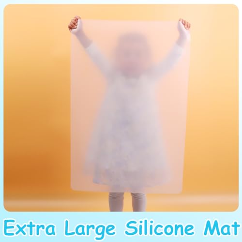 Large Clear Silicone Craft Mats: 15.7"W x 23.6"L Heat Resistant Non Slip - color: Translucent(2pcs), size: 15.7"W x 23.6"L