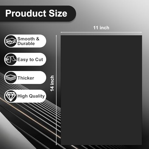 11"x14" Black Poster Board, 50 Pack Black Poster Paper, 230GSM Thickness - color: Black, size: 11x14 inch