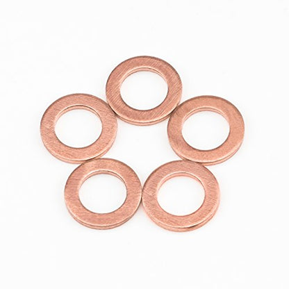 150PCS 8 Sizes Copper Metric Sealing Washers Flat Washers Assortment Kit