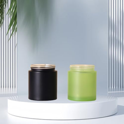 100g Glass Jars Cosmetic Container Jars,Refillable Empty Containers - color: Black