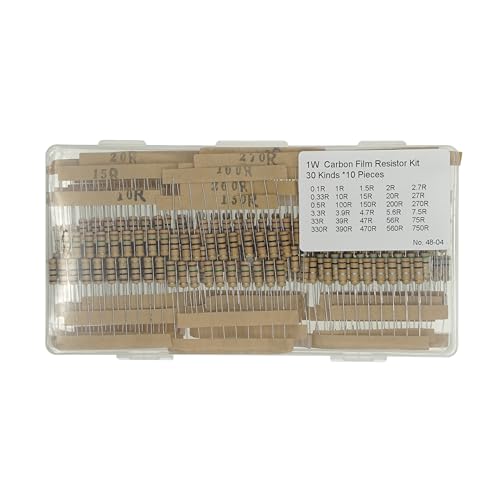 1W Carbon Film Resistor 30 Values 300 Pcs 5% 0.1R-750R Kit - style: 0.1R - 750R