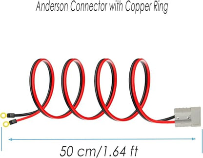 50A Anderson Plug Cable, 10AWG 1.64Ft Wire with Copper O-Ring - size: Anderson connector with copper ring