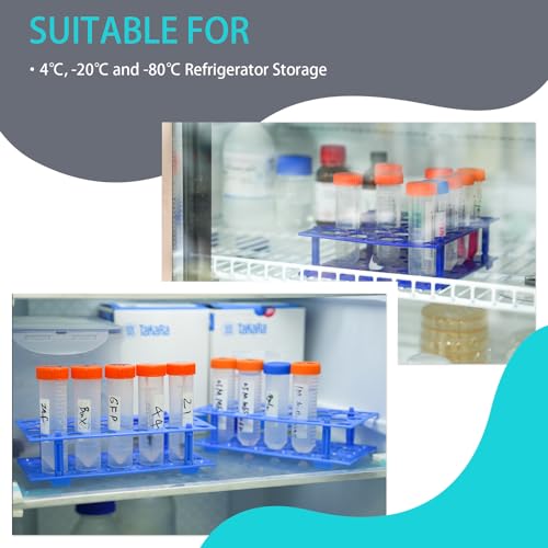 2 Pack Plastic Test Tube Racks 56 Wells for 10mL 15mL 50mL Centrifuge Tube - size: 2 PCS Blue Small