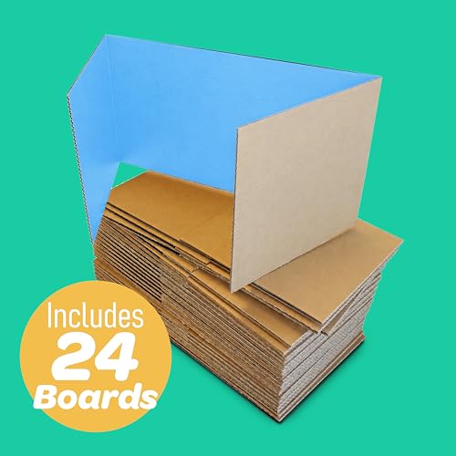 Flipside Products 18" x 48" Sky Blue Project Boards, Pack of 24, Trifold, Presentation Board, DIY Projects, Small Display, Science Fair, Classroom, Clubs, 4H, Graduation - color: Sky Blue