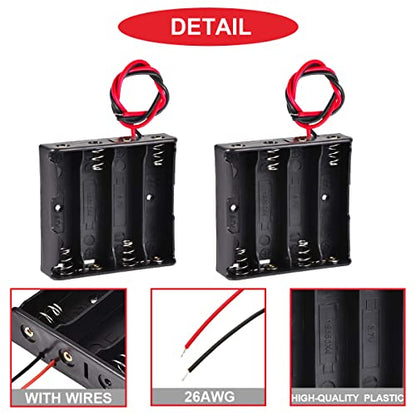 12Pack 18650 Battery Holder Bundle with Wires,3x1 18650 Battery Holder 3.7V,3x2 18650 Battery Holder 7.4V,3x3 18650 Battery Holder 11.1V,3x4 18650 Battery Holder 14.8V,with Leads,for DIY - color: B.1/2/3/4 18650 Battery Holder
