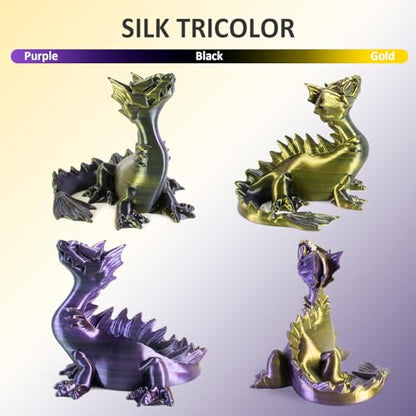 Geeetech Silk PLA Tri Color Filament 1.75mm 3D Printer Filament, Coextrusion Purple Gold Black Tri-Colors Metal-Like Shiny Silk PLA Filament, 1kg (2.2lbs) 1 Spool, Dimensional Accuracy +/- 0.02 mm - color: 1kg Triple Color Purple-gold-black