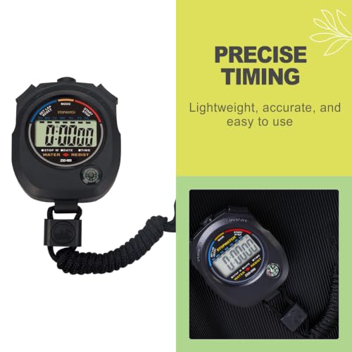 2 Pack Digital Stopwatch Timer with Large LCD Display Multi Function Handheld Sports Timer with Alarm Date Time Mode for Coaching Gym Fitness Running Referee Training Tool