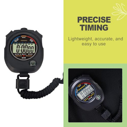 2 Pack Digital Stopwatch Timer with Large LCD Display Multi Function Handheld Sports Timer with Alarm Date Time Mode for Coaching Gym Fitness Running Referee Training Tool