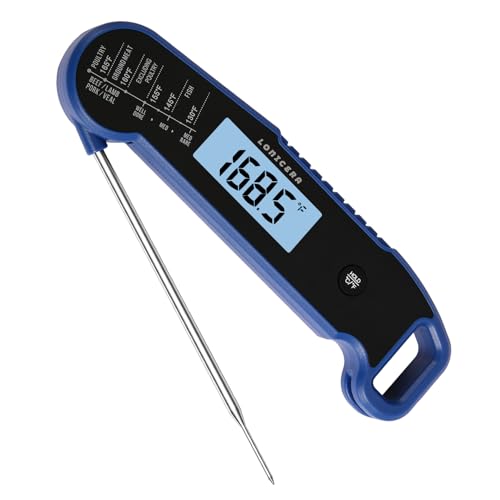 Lonicera Instant-Read Meat Thermometer, 1-Second, ±0.5°F Accuracy, Blue - color: BLUE