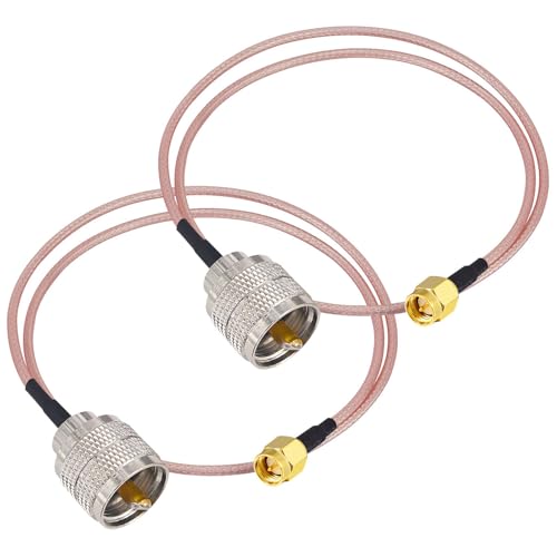 SMA Male to PL259 UHF Male RG316 Coaxial Cable 19.68in RF Coax CB Radio Pigtail Jumper 2-Pack - size: SMA Male to UHF Male RG316 19.68inch