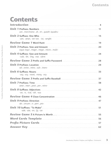 Vocabulary Packets: Prefixes & Suffixes: Ready-to-Go Learning Packets That Teach 50 Key Prefixes and Suffixes and Help Students Unlock the Meaning of Dozens and Dozens of Must-Know Vocabulary Words