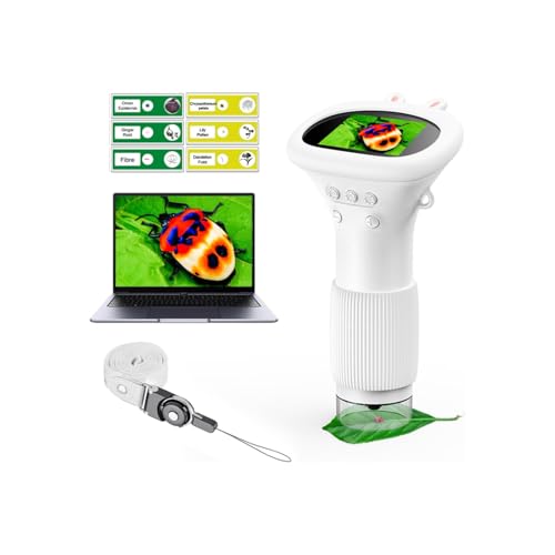 WINWEND Microscope for Kids - Portable Handheld Magnifying Glass for Girls | Mini Digital Microscope for Boys Educational Science Toys | Age 3 4 5 6 7 8 9 10 11 Years Old Kids Christmas Birthday Gifts - color: white