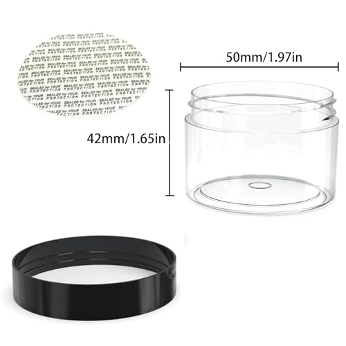 50 Pieces 2oz Plastic Jars with Lids Clear Round Cosmetic Container Empty Storage Jars for Makeup,Jewelry,Samples,Travel Storage - style: 2 oz