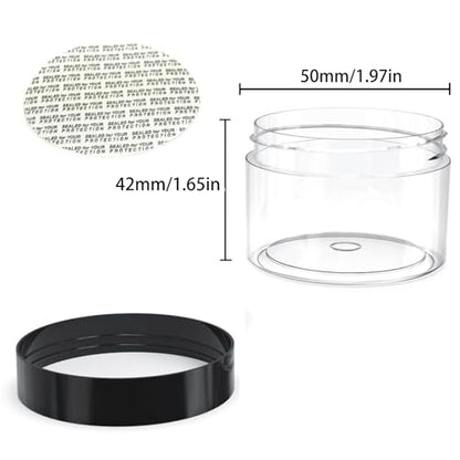 50 Pieces 2oz Plastic Jars with Lids Clear Round Cosmetic Container Empty Storage Jars for Makeup,Jewelry,Samples,Travel Storage - style: 2 oz