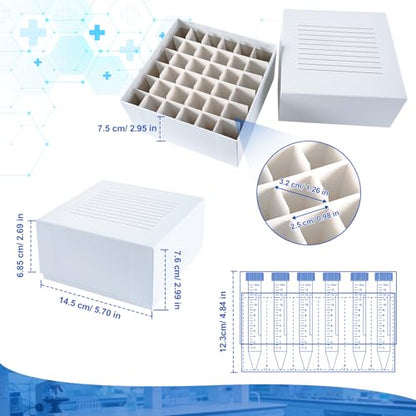 36-Place Cryo Boxes, 3 Inch Height, for 15ml Tubes, Pack of 5 - size: 36-well