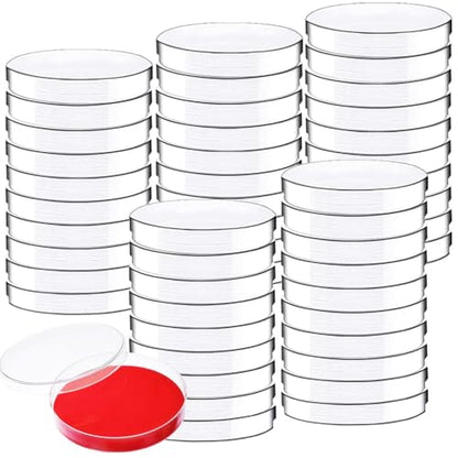 50 Pack 90 x 15mm Plastic Petri Dishes with Lids - size: 50pcs 90MM