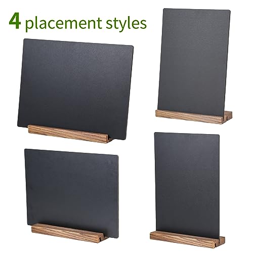 8.6x11.7 Chalkboard Signs with Base for Tabletop Decor Double Sided, Mini Chalkboard for Restaurant Food Menu, Message Board, Wedding Party (1 Pack, L/T 2-Slot) - size: 9"W x 11.7"H