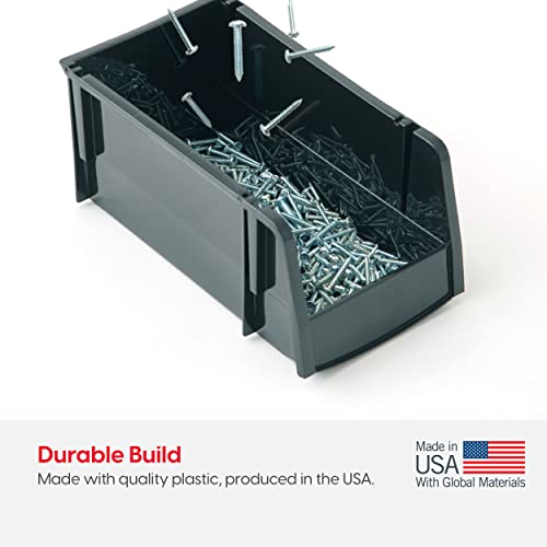 IRIS USA 6-Pack, Jumbo Open Front Stackable Storage Bins, Black - size: Jumbo - 6 Pack