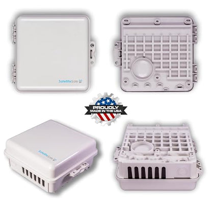 SatelliteSale Weatherproof Junction Box Heavy Duty Enclosure 9x9x4 Inches UV-Rated Thermoplastic Alloy Made in USA - size: 9"×9"×4"