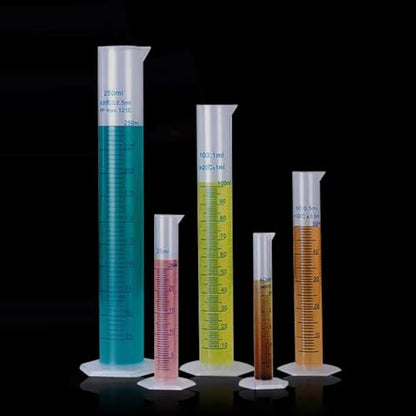 2 Pcs Plastic Measuring Graduated Cylinders Transparent Graduated Cylinder Beaker Lab Test Tube Liquid Measuring Tool with 2 Sided Marking 50 ml - size: 50 ml